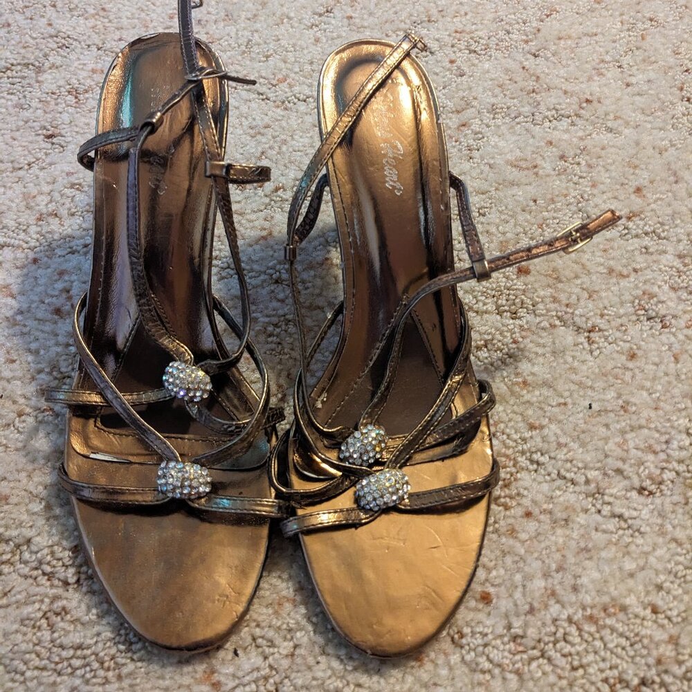 Gold bling heels